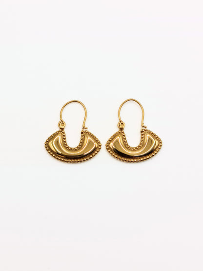 The Kira 18k Gold Plated Fan Hoop Earrings- Waterproof & Tarnish-Free
