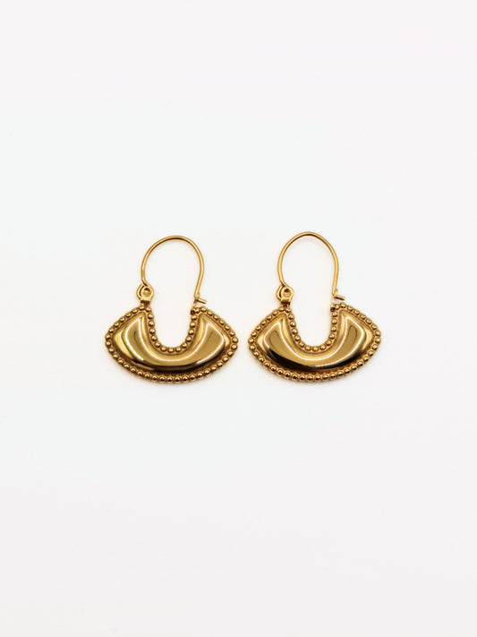 The Kira 18k Gold Plated Fan Hoop Earrings- Waterproof & Tarnish-Free