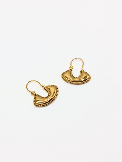 The Kira 18k Gold Plated Fan Hoop Earrings- Waterproof & Tarnish-Free