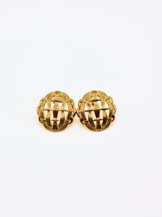 gold-textured-woven-statement-stud-earrings-stainless-steel-tarnish-free-jewellery-waterproof-ember-and-stone-1