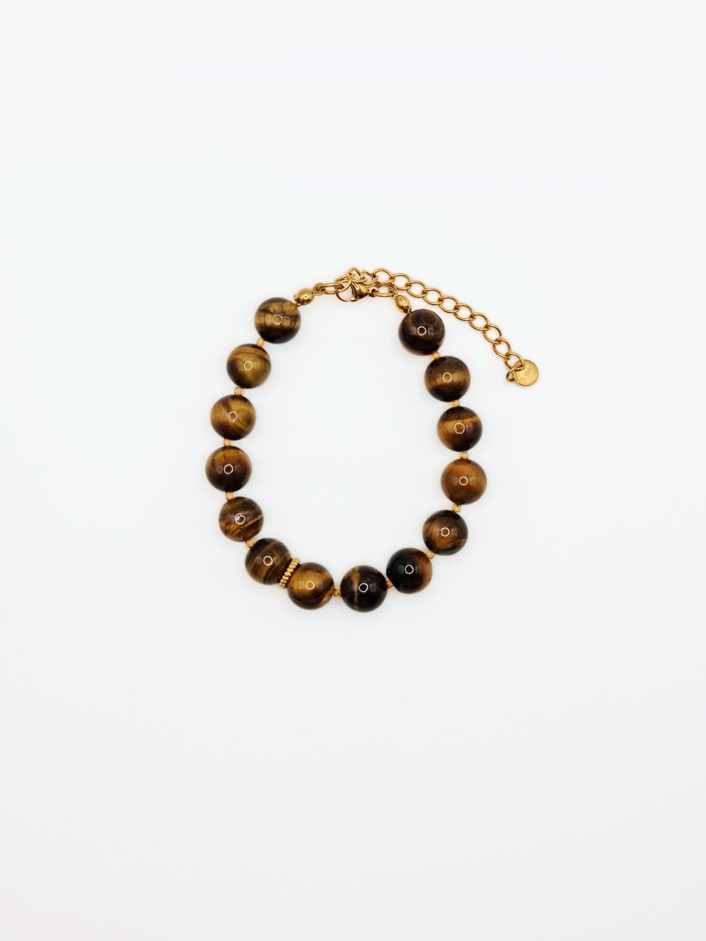 The Riviera Tigers Eye Natural Stone Beaded Bracelet- Semi-Precious & Waterproof