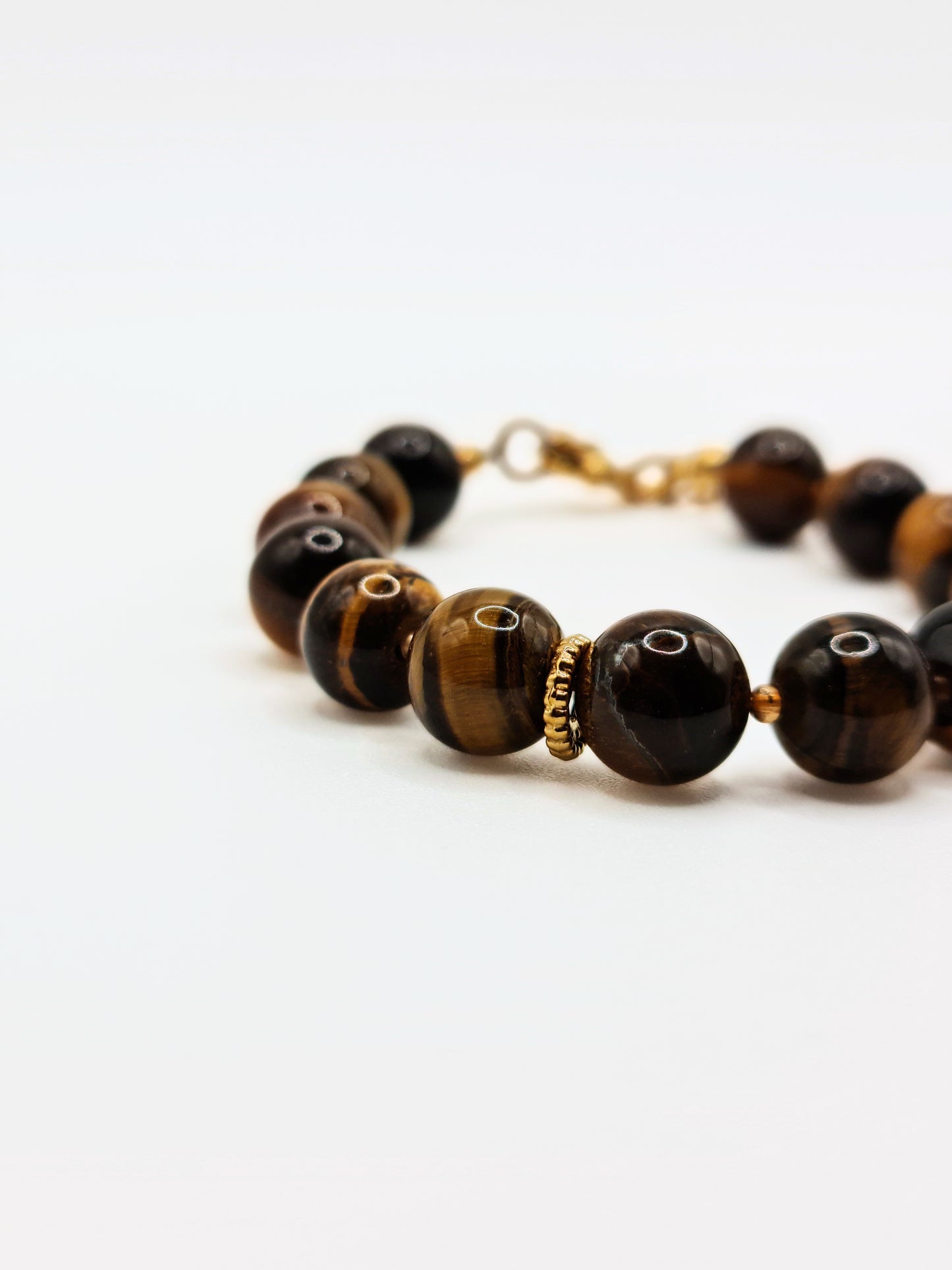 The Riviera Tigers Eye Natural Stone Beaded Bracelet- Semi-Precious & Waterproof