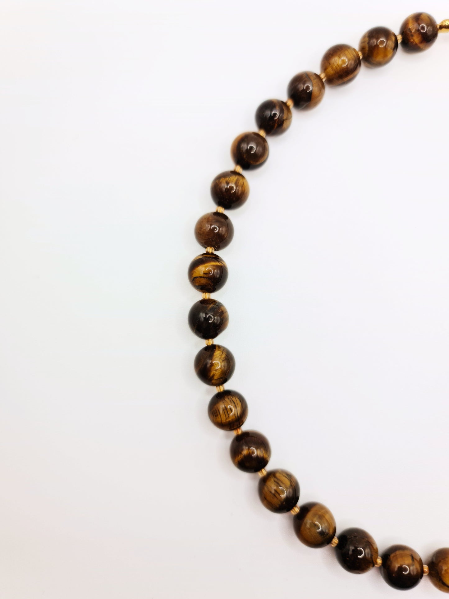 The Riviera Set Tigers Eye Natural Stone Beaded Necklace & Bracelet- Semi-Precious & Waterproof