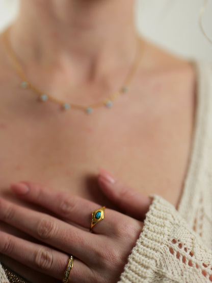 gold-turquoise-gemstone-natural-stone-semi-precious-stacking-ring-vintage-stainless-steel-tarnish-free-jewellery-waterproof-ember-and-stone-1