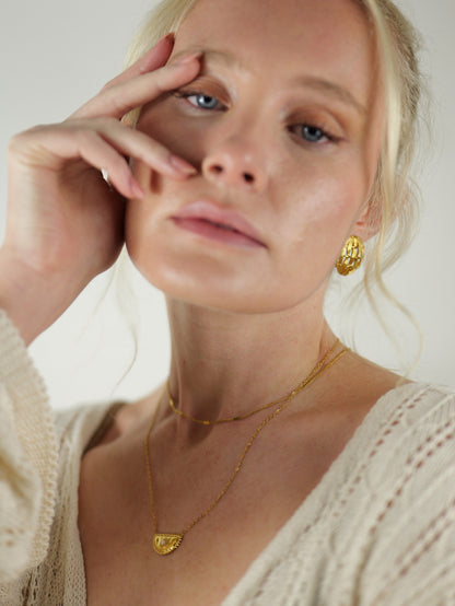 The Cassis Silver Finish Twist Fine Chain Necklace- Waterproof & Tarnish-Free