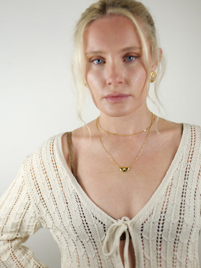 The Cassis 18k Gold Plated Twist Fine Chain Necklace- Waterproof & Tarnish-Free