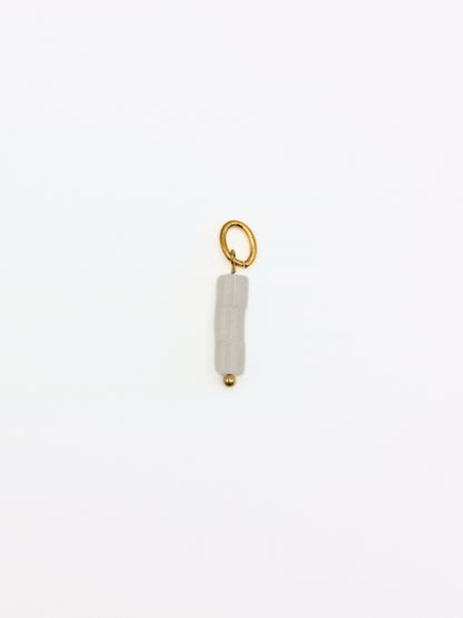 The Charm Shop White Quartz 18k Gold Plated Natural Gemstone DIY Charm- Waterproof & Tarnish-Free