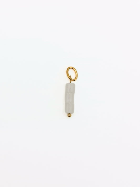 The Charm Shop White Quartz 18k Gold Plated Natural Gemstone DIY Charm- Waterproof & Tarnish-Free