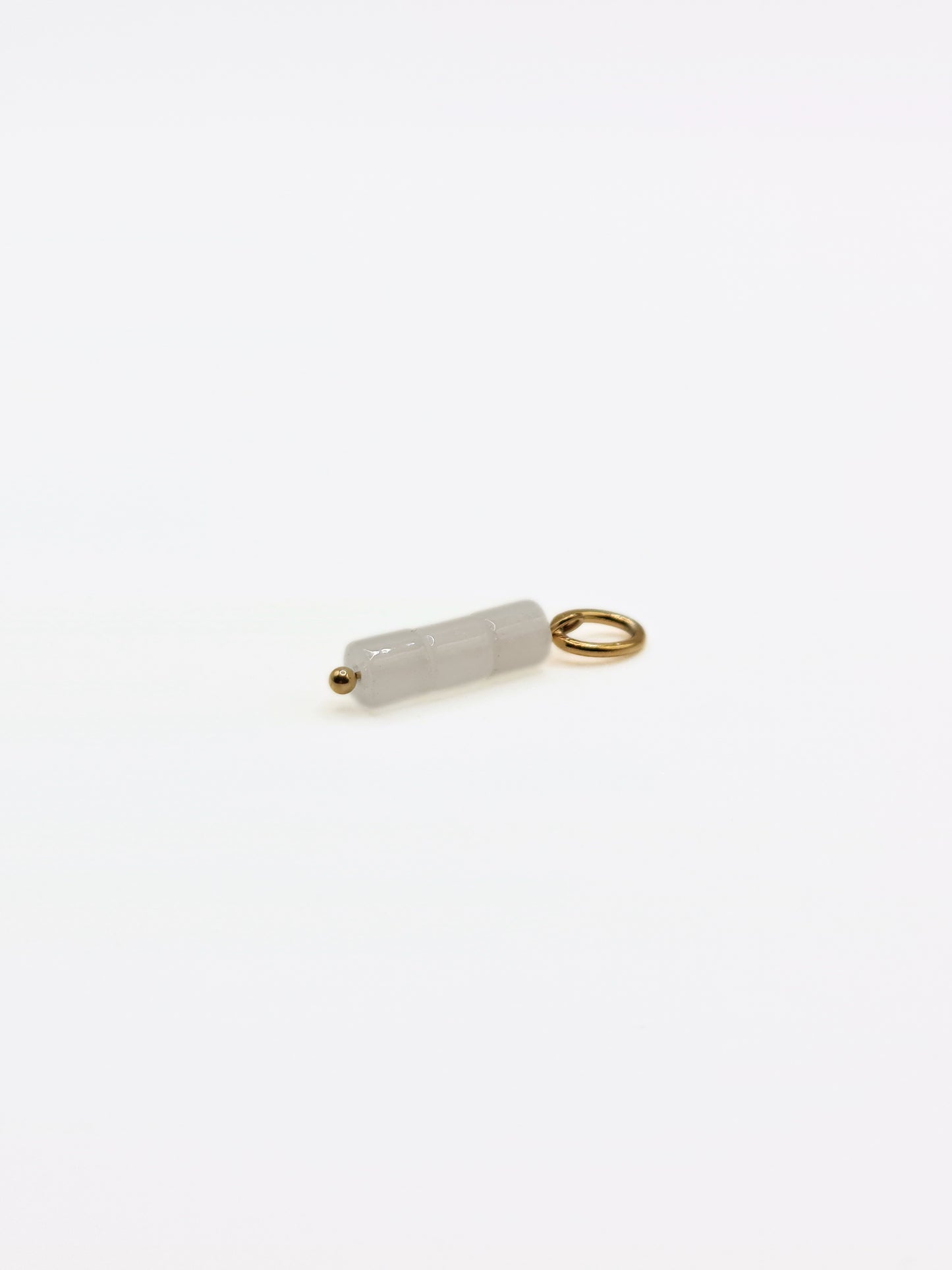 The Charm Shop White Quartz 18k Gold Plated Natural Gemstone DIY Charm- Waterproof & Tarnish-Free