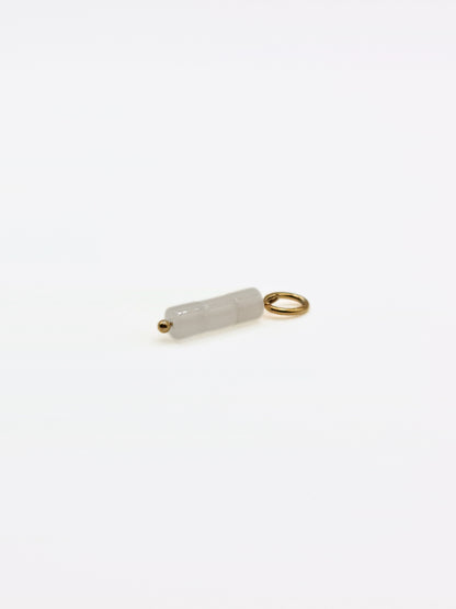 The Charm Shop White Quartz 18k Gold Plated Natural Gemstone DIY Charm- Waterproof & Tarnish-Free