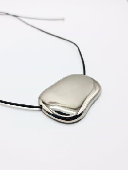 The Hepworth Silver Finish Tarnish-Free Metal Plate Rope Tie Necklace