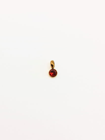 The Charm Shop July Ruby Birthstone 18k Gold Plated DIY Charm- Waterproof & Tarnish-Free