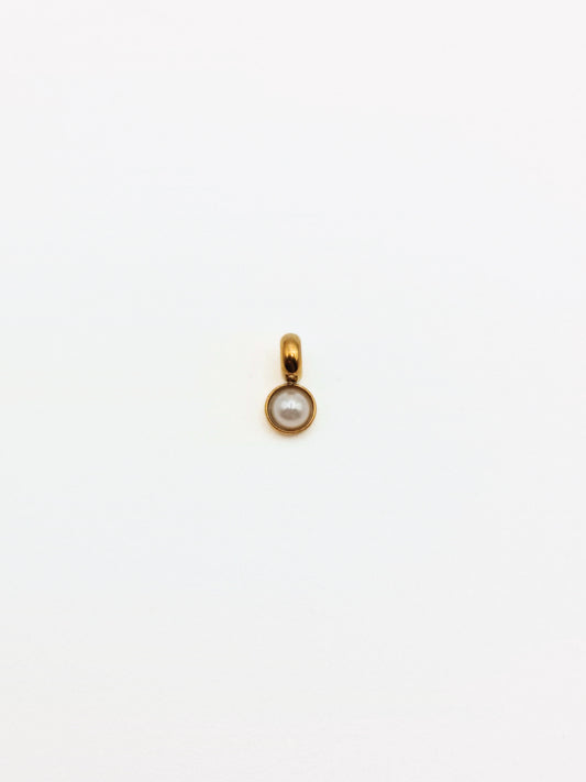 The Charm Shop June Pearl Birthstone 18k Gold Plated DIY Charm- Waterproof & Tarnish-Free