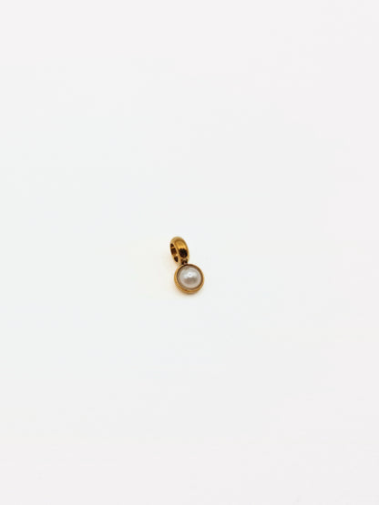 The Charm Shop June Pearl Birthstone 18k Gold Plated DIY Charm- Waterproof & Tarnish-Free