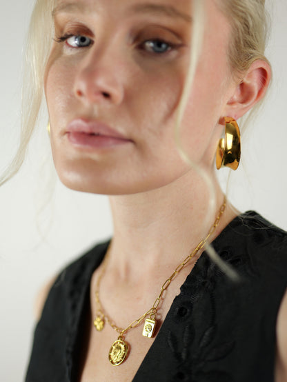 The Charm Shop 18k Gold Plated Paperclip DIY Charm Chain Necklace- Waterproof & Tarnish-Free