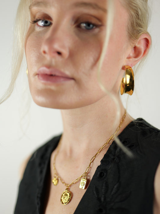 The Charm Shop 18k Gold Plated Paperclip DIY Charm Chain Necklace- Waterproof & Tarnish-Free