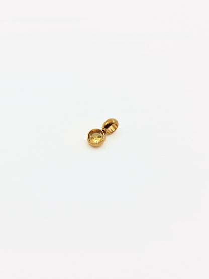 The Charm Shop November Citrine Birthstone 18k Gold Plated DIY Charm- Waterproof & Tarnish-Free