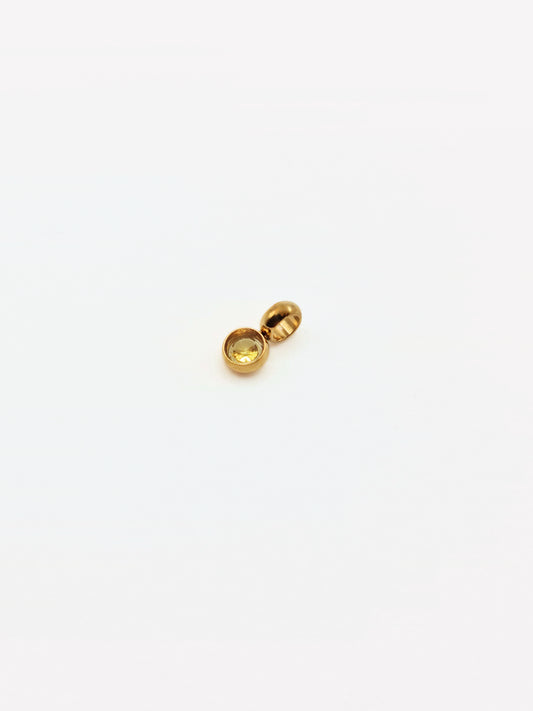 The Charm Shop November Citrine Birthstone 18k Gold Plated DIY Charm- Waterproof & Tarnish-Free