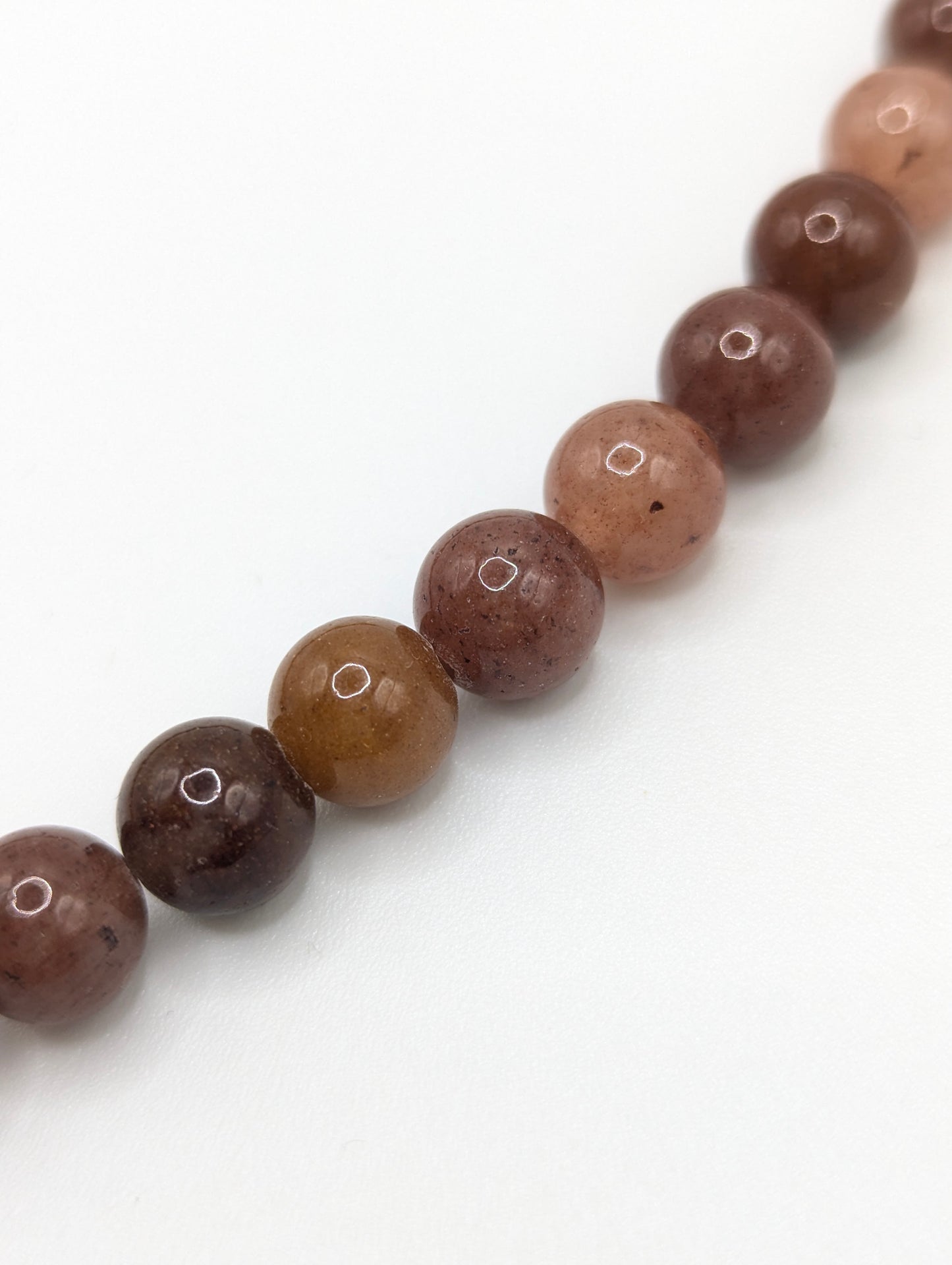 The Cannes Conch Seashell Brown Aventurine Natural Stone Beaded Necklace- Semi-Precious & Waterproof