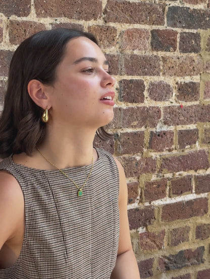 The Mason Set 18k Gold Plated Tarnish-Free Malachite Semi-Precious Stone Pendant Necklace & Ring