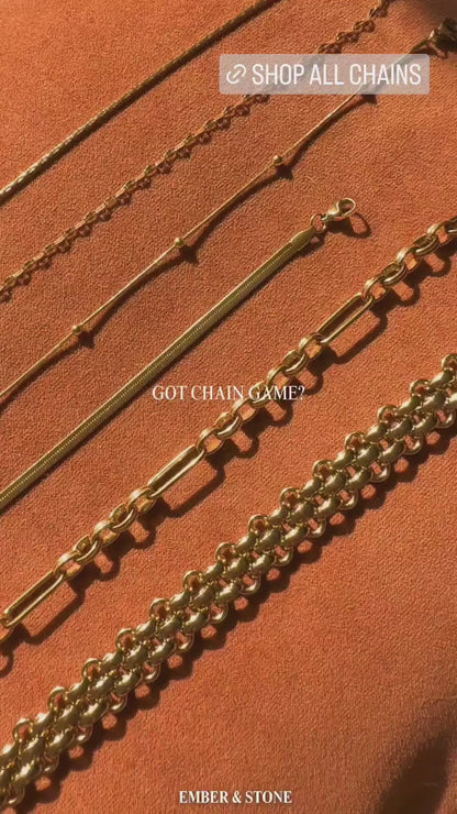 The Mamba 18k Gold Plated Tarnish-Free Snake Chain Bracelet.