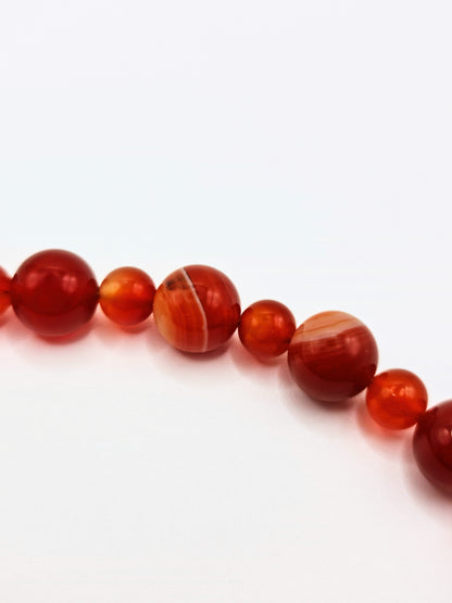 The Riviera Red Agate Natural Stone Beaded Necklace- Semi-Precious & Waterproof