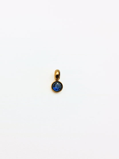 The Charm Shop September Sapphire Birthstone 18k Gold Plated DIY Charm- Waterproof & Tarnish-Free