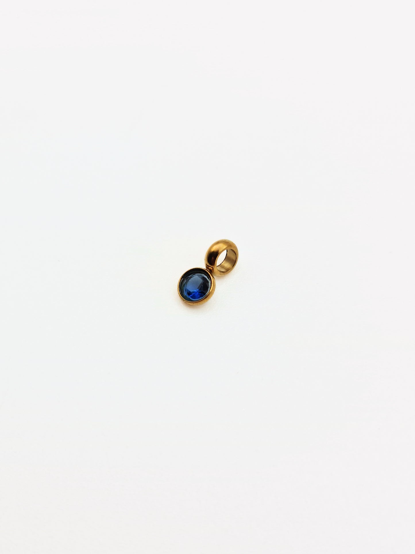 The Charm Shop September Sapphire Birthstone 18k Gold Plated DIY Charm- Waterproof & Tarnish-Free