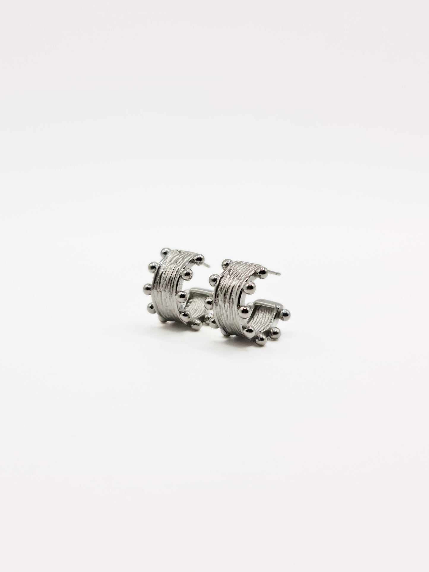 The Zaya Set Silver Finish Beaded Earrings & Ring- Waterproof & Tarnish-Free
