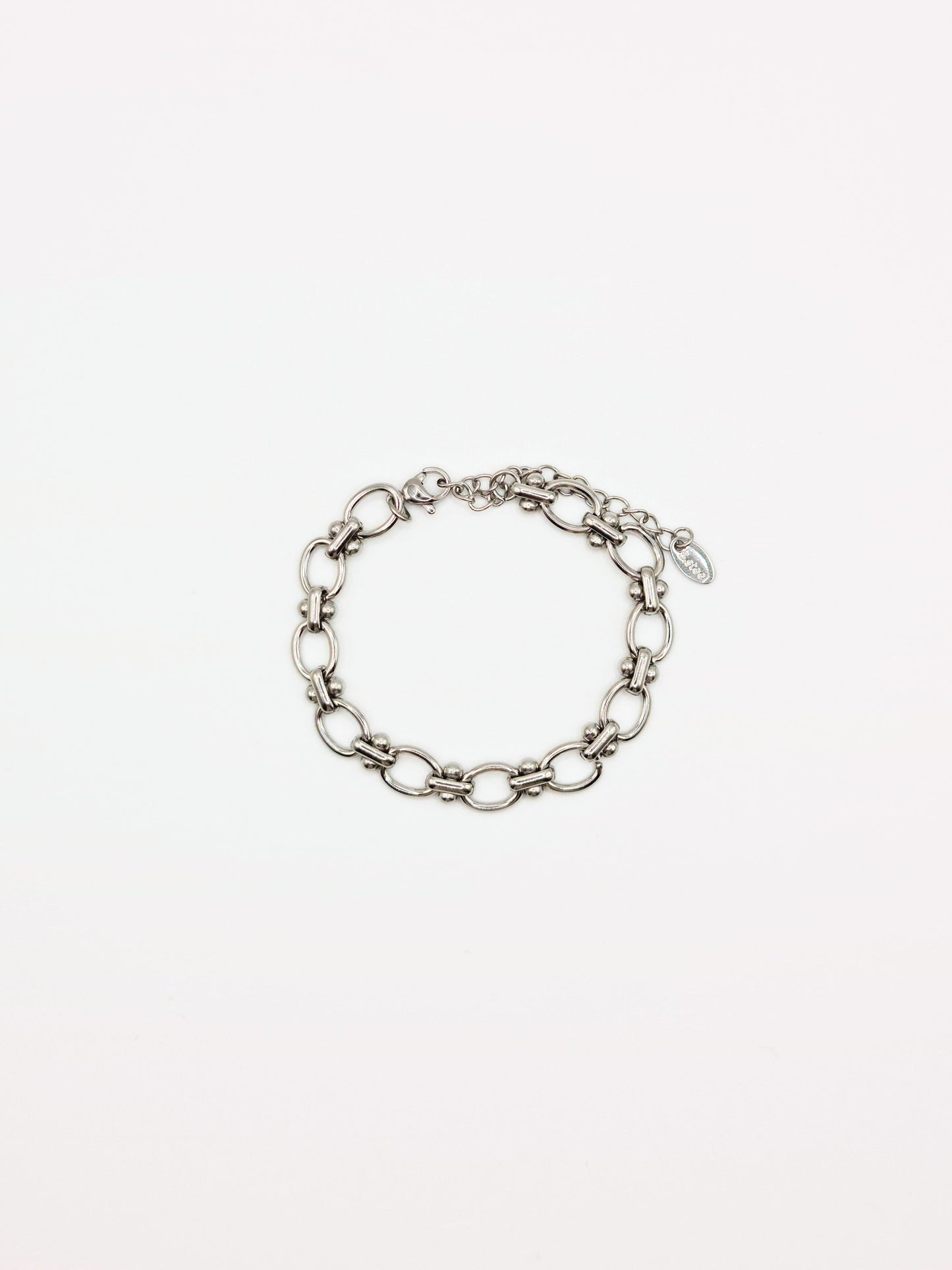 The Seville Silver Finish Tattoo Link Chain Bracelet- Waterproof & Tarnish-Free
