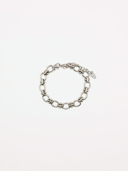 The Seville Silver Finish Tattoo Link Chain Bracelet- Waterproof & Tarnish-Free