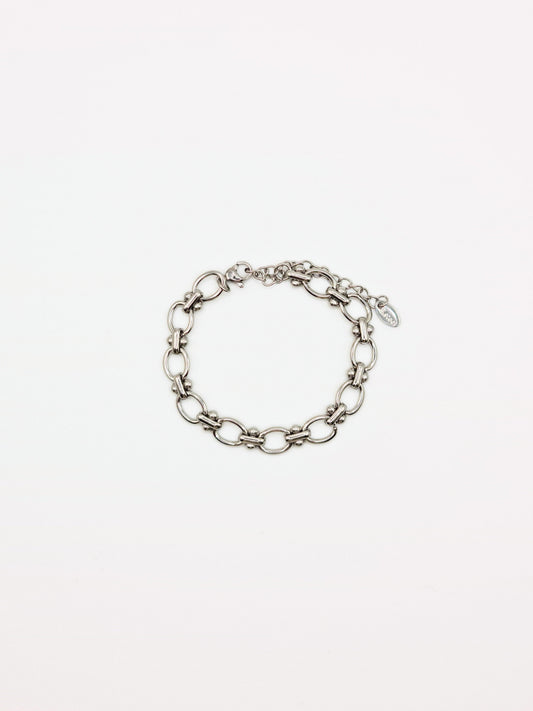 The Seville Silver Finish Tattoo Link Chain Bracelet- Waterproof & Tarnish-Free