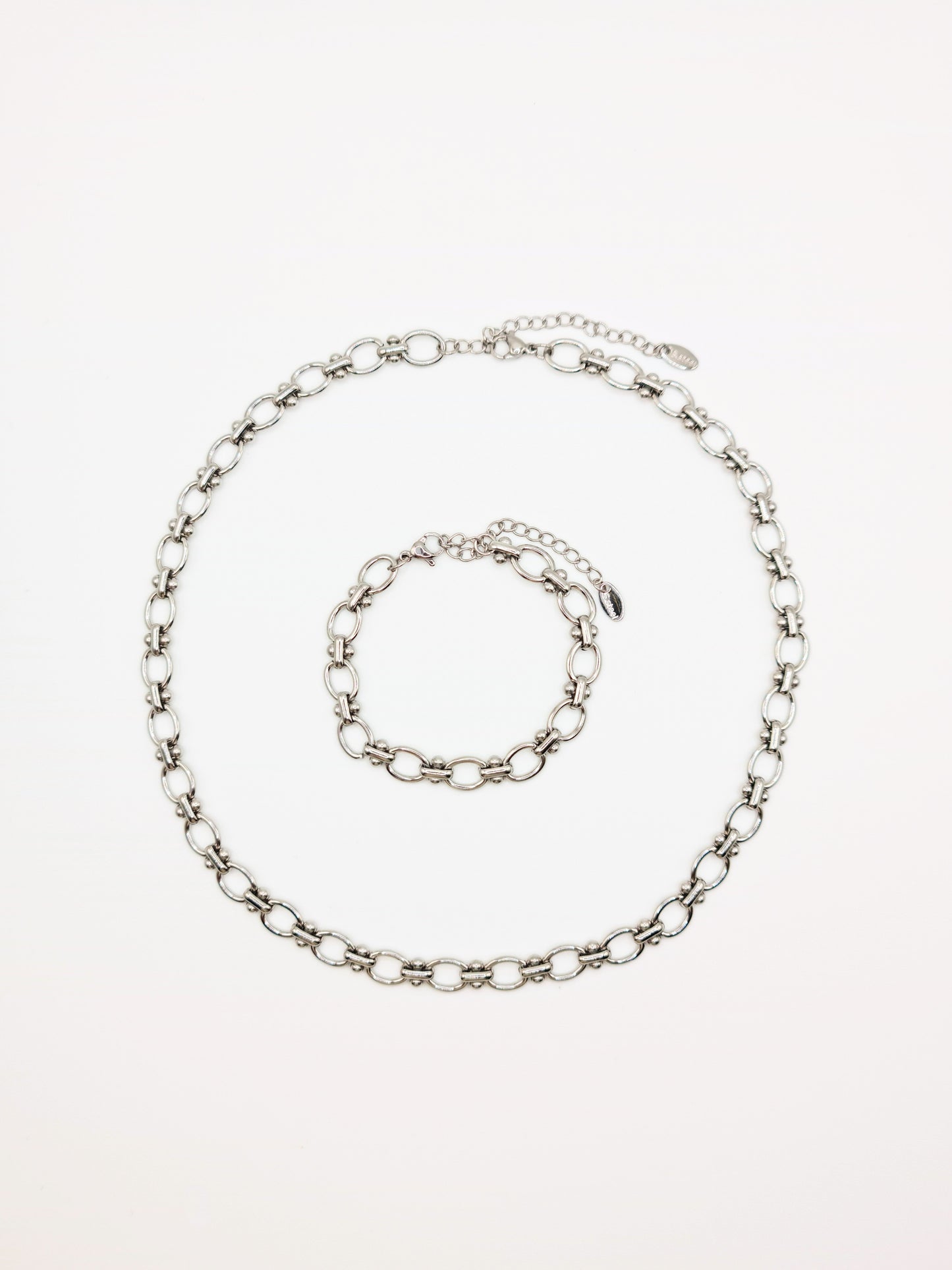 The Seville Silver Finish Tattoo Link Chain Bracelet- Waterproof & Tarnish-Free