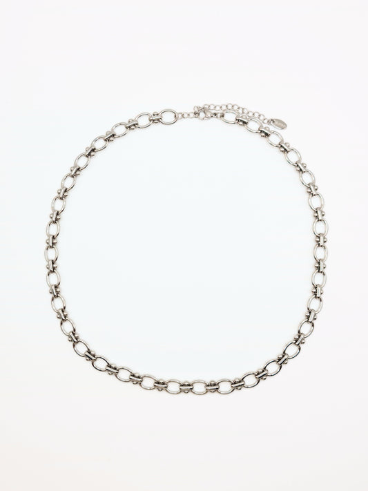 The Seville Silver Finish Tattoo Link Chain Necklace- Waterproof & Tarnish-Free