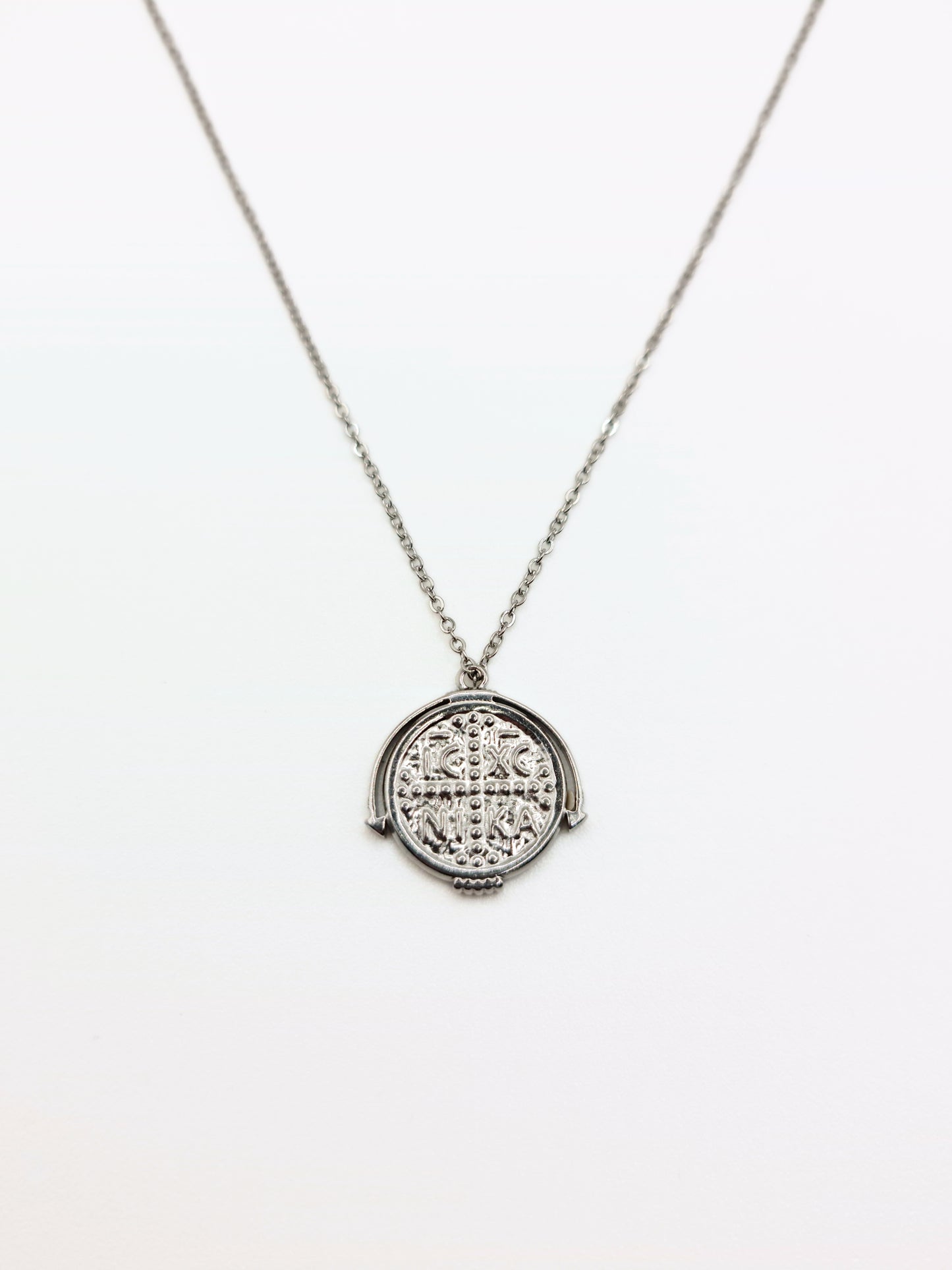 The Azura Silver Plated Coin Pendant Necklace- Waterproof & Tarnish Free