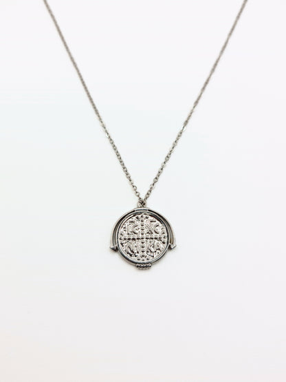 The Azura Silver Plated Coin Pendant Necklace- Waterproof & Tarnish Free