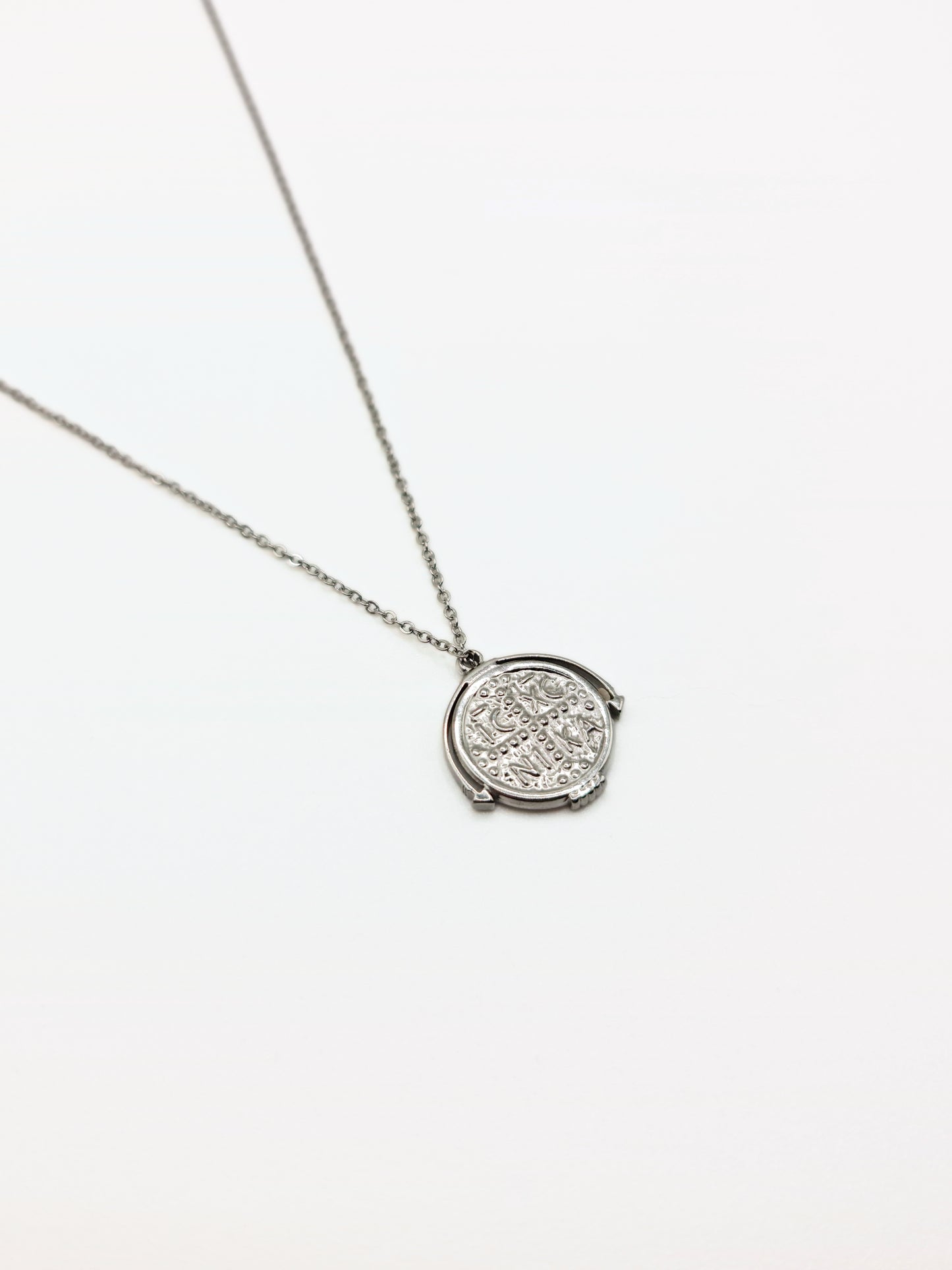 The Azura Silver Plated Coin Pendant Necklace- Waterproof & Tarnish Free