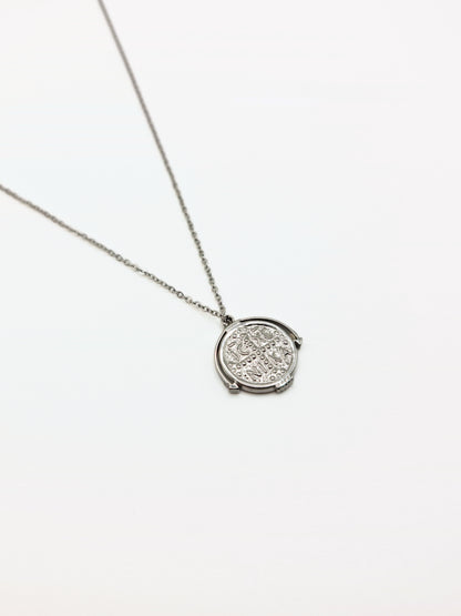 The Azura Silver Plated Coin Pendant Necklace- Waterproof & Tarnish Free