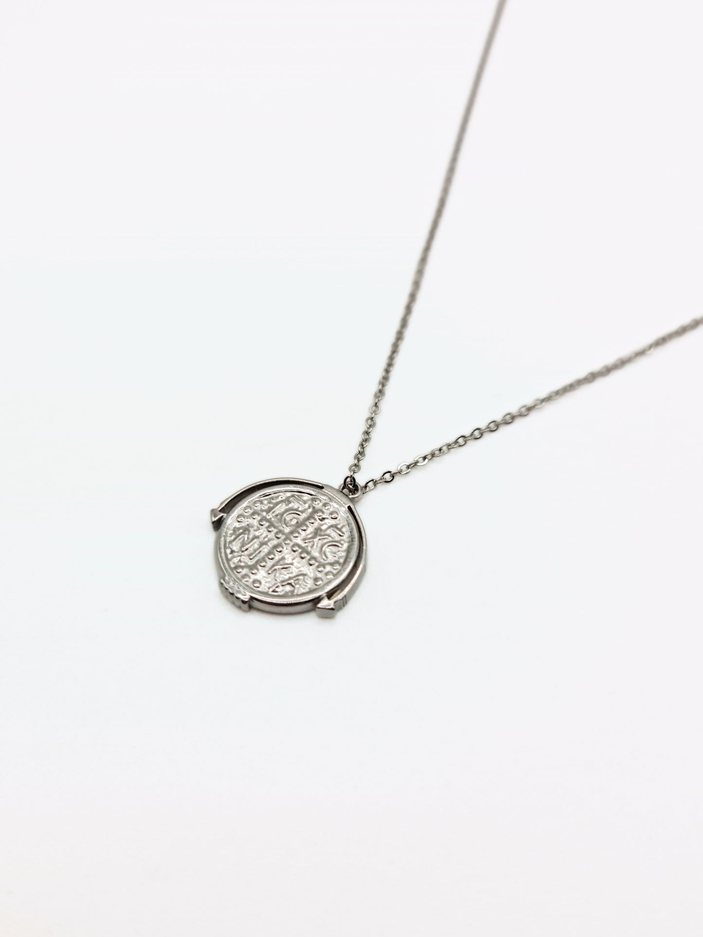 The Azura Silver Plated Coin Pendant Necklace- Waterproof & Tarnish Free