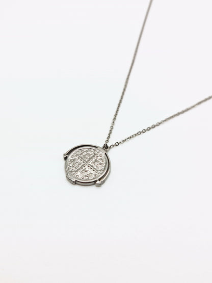 The Azura Silver Plated Coin Pendant Necklace- Waterproof & Tarnish Free