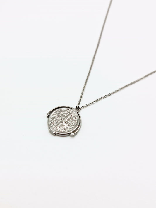The Azura Silver Plated Coin Pendant Necklace- Waterproof & Tarnish Free