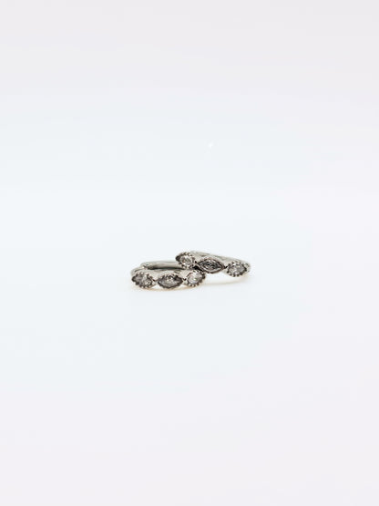 The Asteria Silver Finish Salt & Pepper Crystal Evil Eye Huggie Hoop Earrings- Waterproof & Tarnish-Free