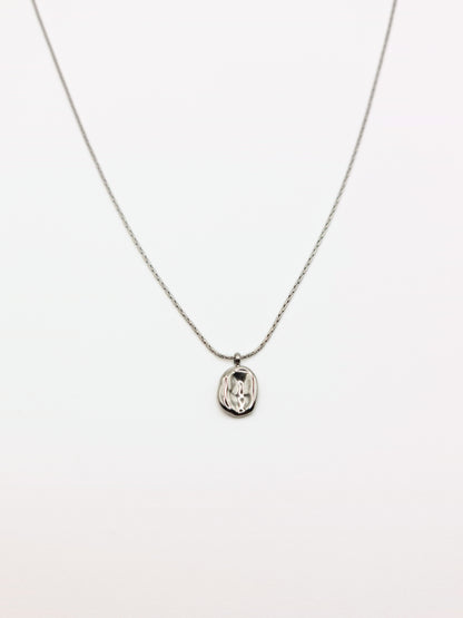 silver-organic-hammered-metal-pendant-necklace-stainless-steel-tarnish-free-jewellery-waterproof-ember-and-stone-2