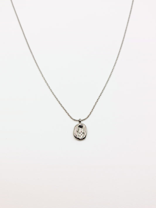 silver-organic-hammered-metal-pendant-necklace-stainless-steel-tarnish-free-jewellery-waterproof-ember-and-stone-2