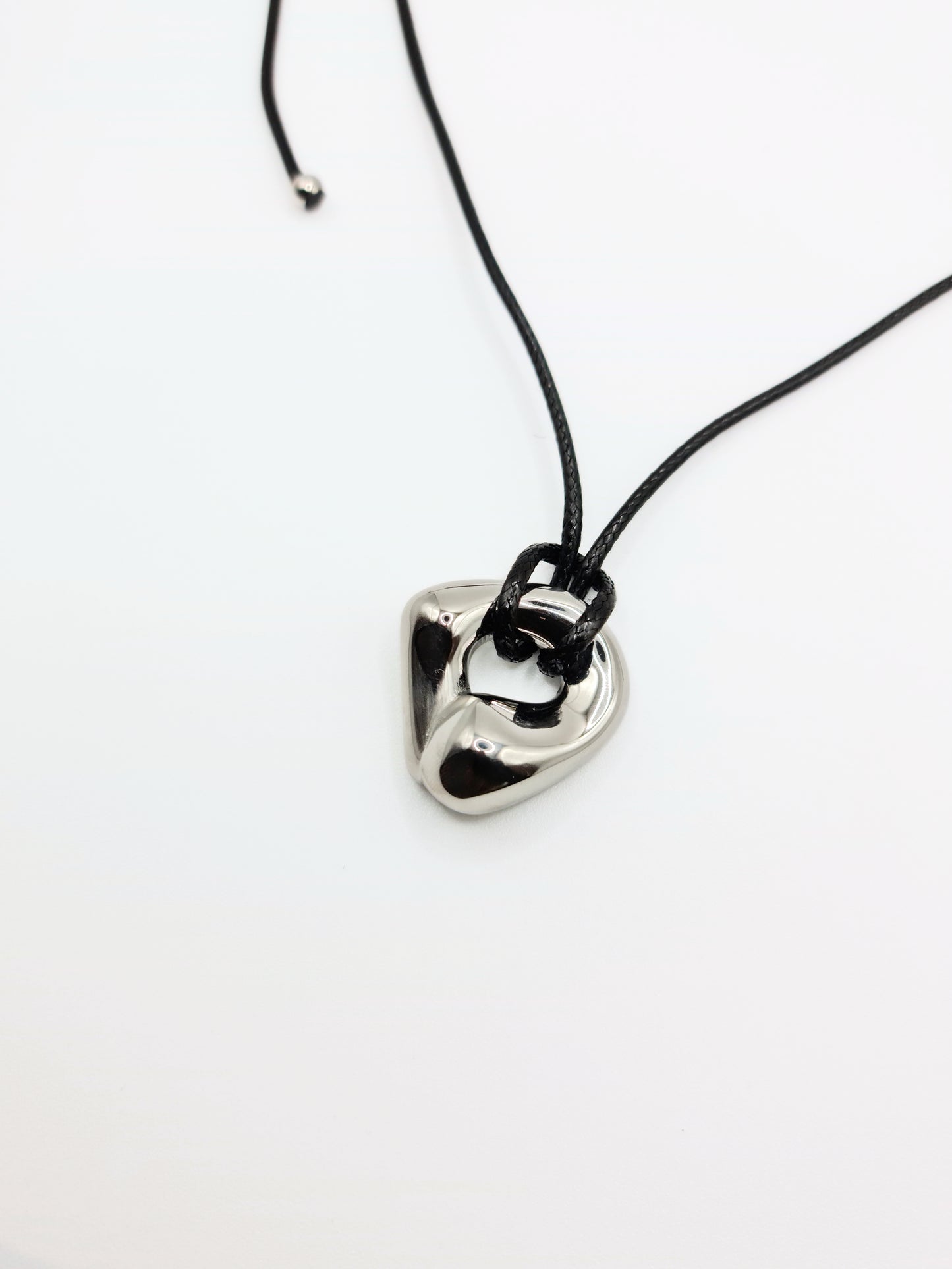 The Husk Silver Finish Organic Stone Rope Tie Necklace- Waterproof & Tarnish-Free