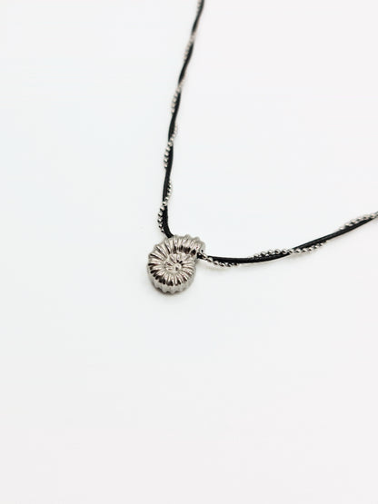 The Puglia Silver Finish Beaded Rope & Seashell Pendant Necklace- Waterproof & Tarnish Free