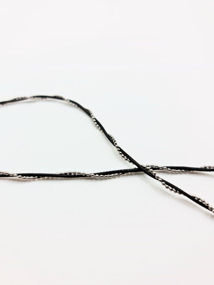 The Puglia Silver Finish Beaded Rope & Seashell Pendant Necklace- Waterproof & Tarnish Free