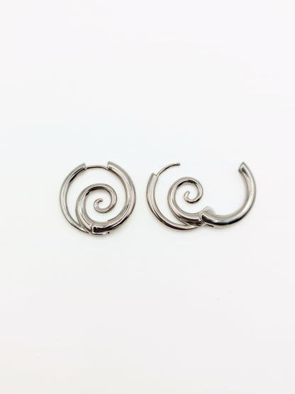 silver-spiral-hoop-earrings-summer-stainless-steel-tarnish-free-jewellery-waterproof-ember-and-stone-7