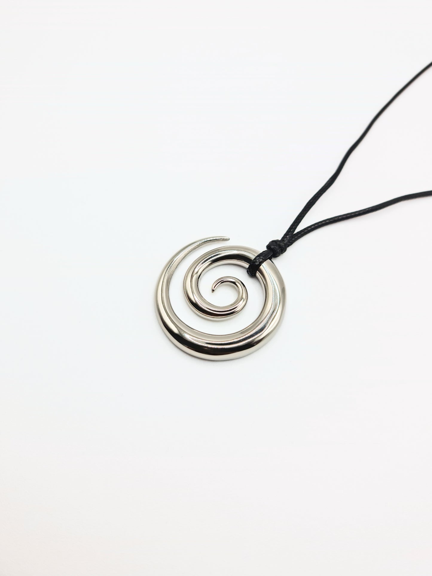 The Mykonos Silver Finish Spiral Pendant Rope Necklace- Waterproof & Tarnish Free