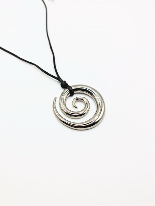The Mykonos Silver Finish Spiral Pendant Rope Necklace- Waterproof & Tarnish Free